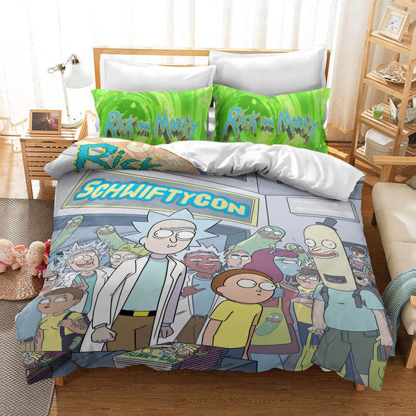 Rick And Morty Cosplay Bedding Set Duvet Cover Halloween Bed Sheets