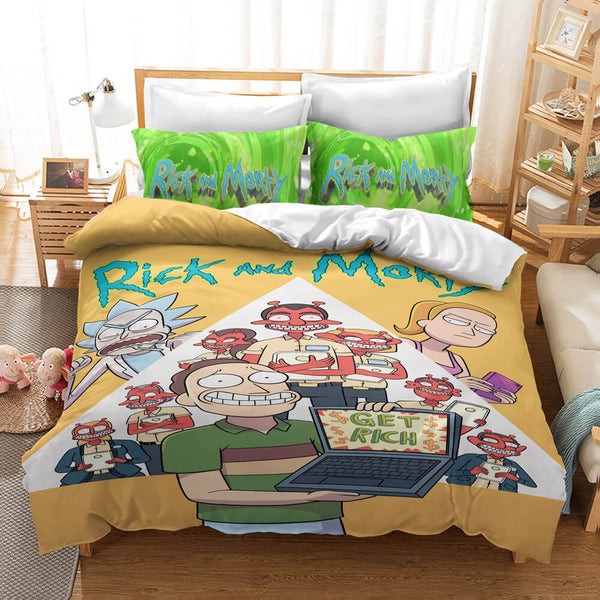 Rick And Morty Cosplay Bedding Set Duvet Cover Halloween Bed Sheets