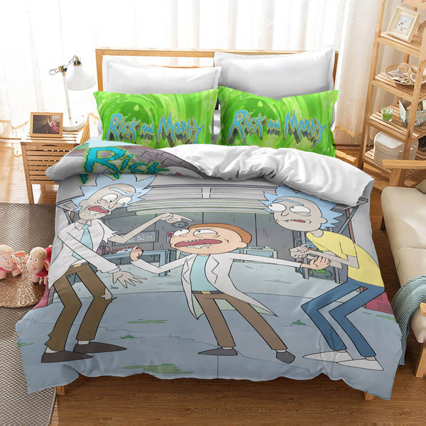 Rick And Morty Cosplay Bedding Set Duvet Cover Halloween Bed Sheets