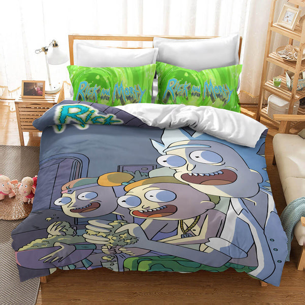 Rick And Morty Cosplay Bedding Set Duvet Cover Halloween Bed Sheets
