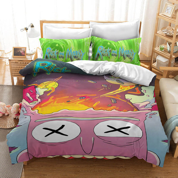 Rick And Morty Cosplay Bedding Set Duvet Cover Halloween Bed Sheets