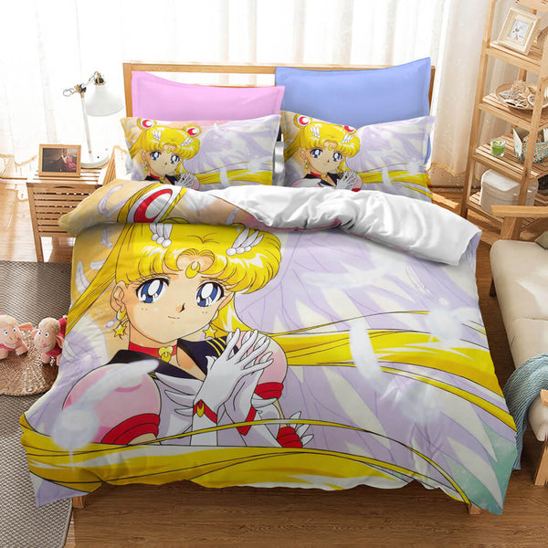 Sailor Moon Cosplay Bedding Set Duvet Cover Halloween Bed Sheets