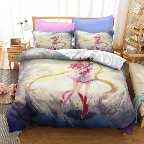 Sailor Moon Cosplay Bedding Set Duvet Cover Halloween Bed Sheets