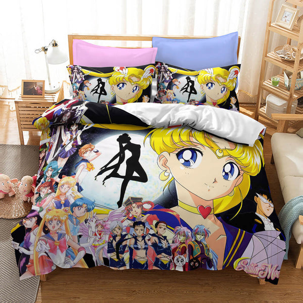 Sailor Moon Cosplay Bedding Set Duvet Cover Halloween Bed Sheets