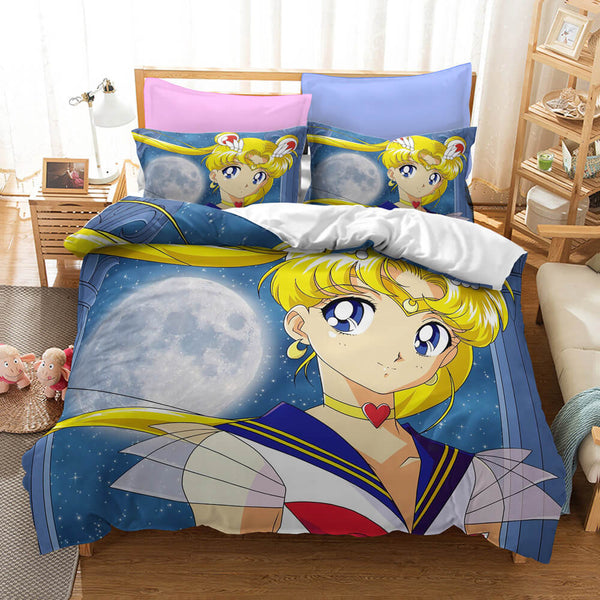 Sailor Moon Cosplay Bedding Set Duvet Cover Halloween Bed Sheets