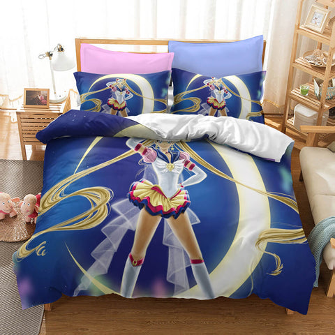 Sailor Moon Cosplay Bedding Set Duvet Cover Halloween Bed Sheets