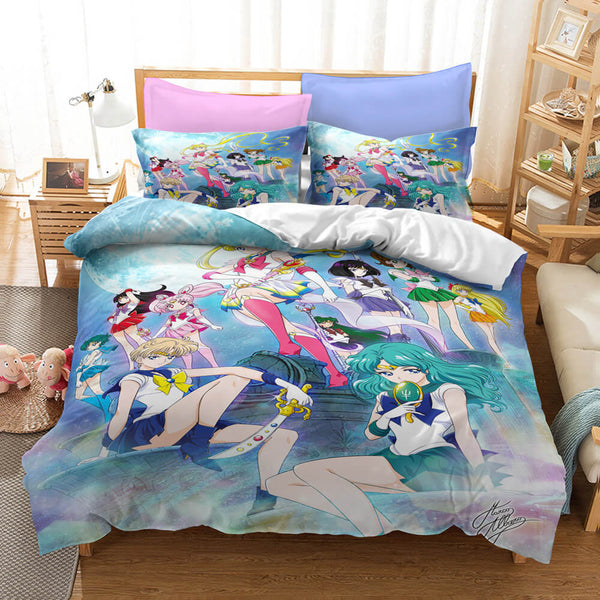 Sailor Moon Cosplay Bedding Set Duvet Cover Halloween Bed Sheets