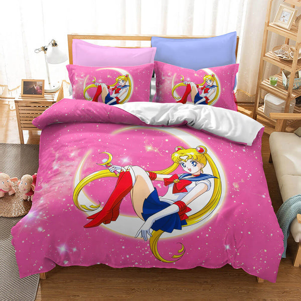 Sailor Moon Cosplay Bedding Set Duvet Cover Halloween Bed Sheets