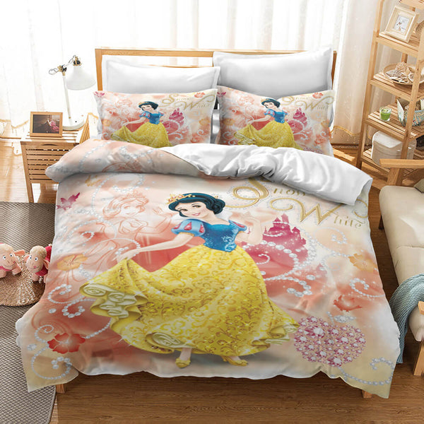 Snow White Cosplay Bedding Set Duvet Cover Halloween Bed Sheets