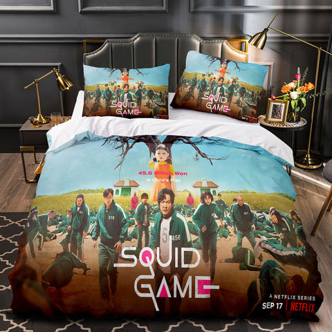 Squid Game Cosplay Bedding Sets Duvet Cover Halloween Comforter Sets