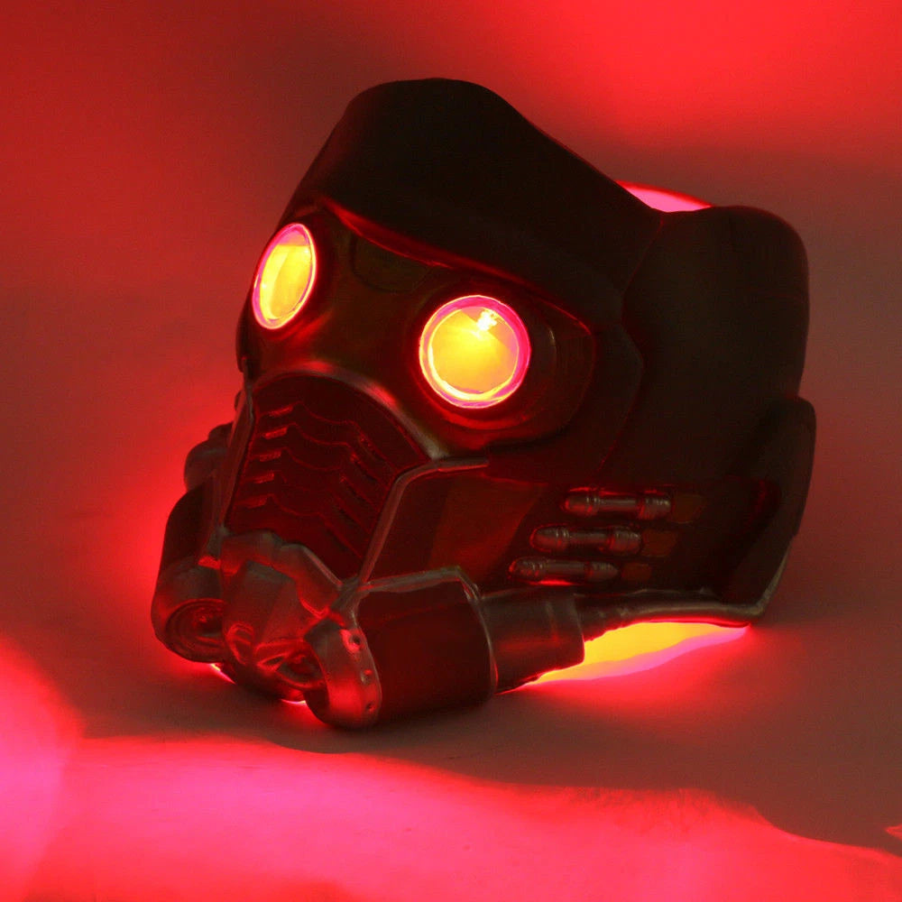 Star Lord LED Helmet Cosplay Superhero Star Lord Quill LED Mask Props Latex