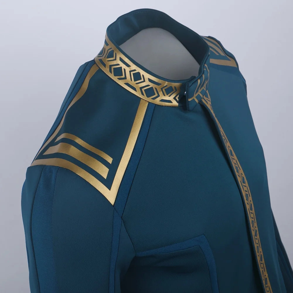 Star Trek SNW Captain Pike Gold Uniforms Spock Blue Top Shirts Cosplay Costumes for Men