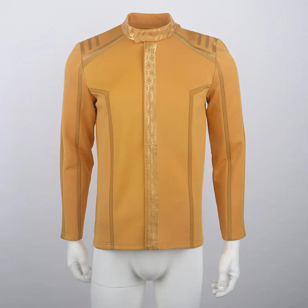 Star Trek SNW Captain Pike Gold Uniforms Spock Blue Top Shirts Cosplay Costumes for Men