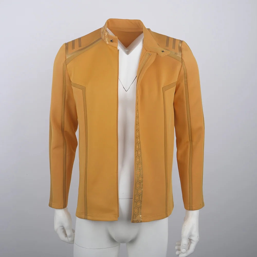 Star Trek SNW Captain Pike Gold Uniforms Spock Blue Top Shirts Cosplay Costumes for Men