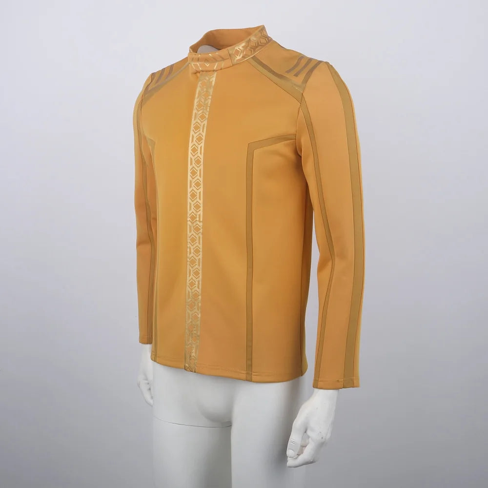 Star Trek SNW Captain Pike Gold Uniforms Spock Blue Top Shirts Cosplay Costumes for Men