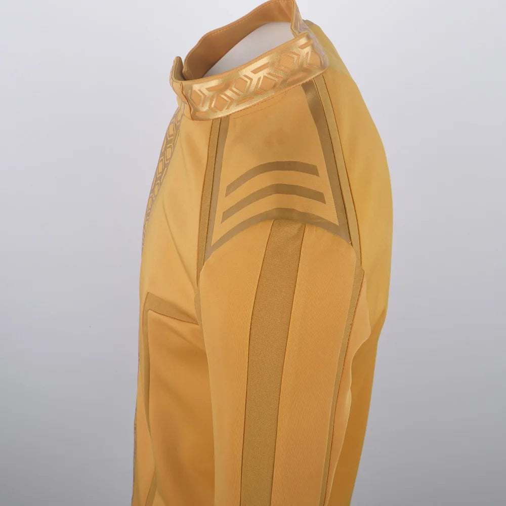Star Trek SNW Captain Pike Gold Uniforms Spock Blue Top Shirts Cosplay Costumes for Men