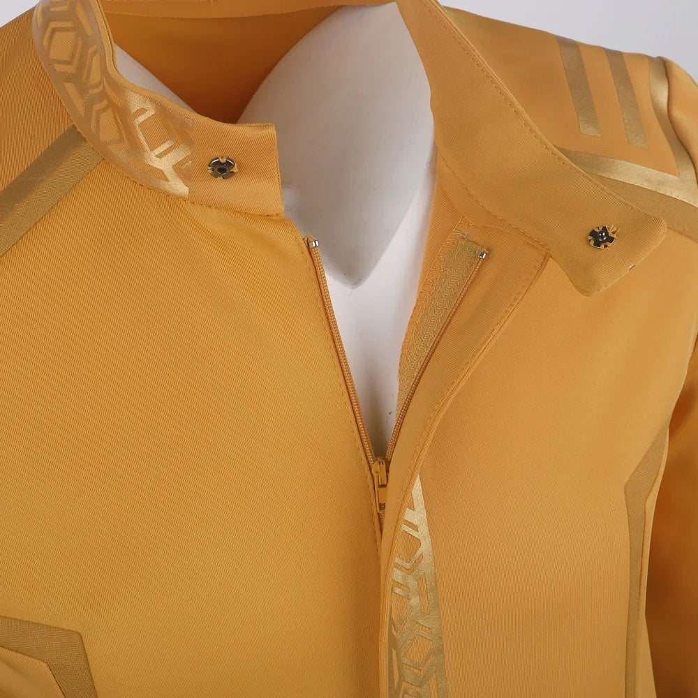 Star Trek SNW Captain Pike Gold Uniforms Spock Blue Top Shirts Cosplay Costumes for Men
