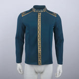 Star Trek SNW Captain Pike Gold Uniforms Spock Blue Top Shirts Cosplay Costumes for Men