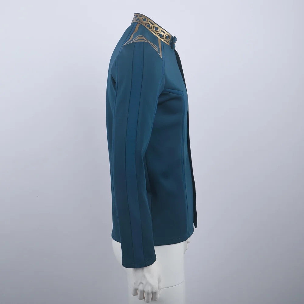 Star Trek SNW Captain Pike Gold Uniforms Spock Blue Top Shirts Cosplay Costumes for Men