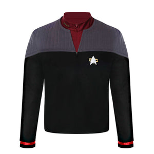 ST Jean-Luc Picard Shirt Long Sleeve Top Cosplay Costumes for Men