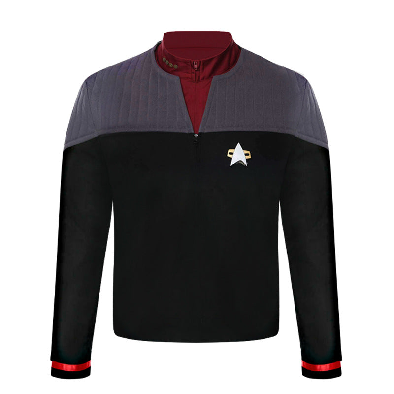 ST Jean-Luc Picard Shirt Long Sleeve Top Cosplay Costumes for Men