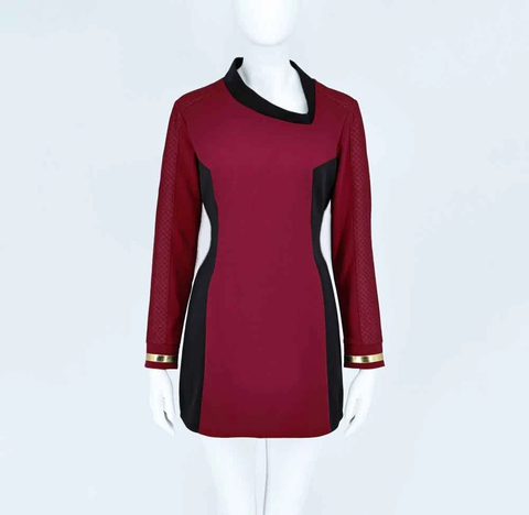 Strange New Worlds Uhura Red Dress Uniforms Startfleet Shirts Costumes