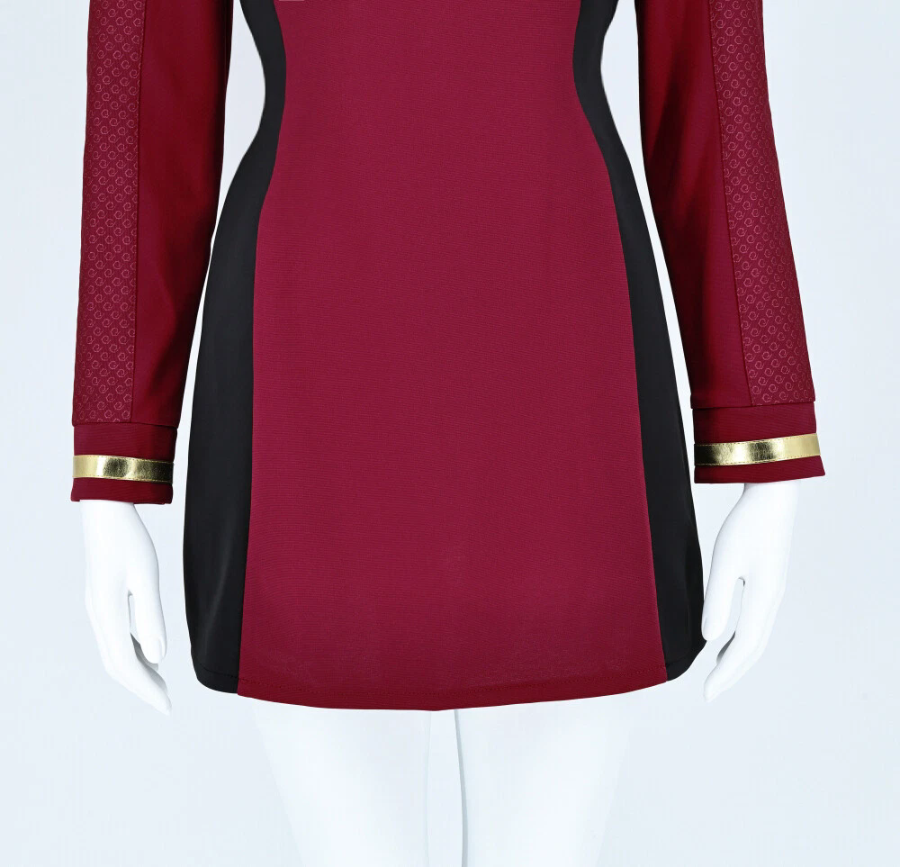 Strange New Worlds Uhura Red Dress Uniforms Startfleet Shirts Costumes