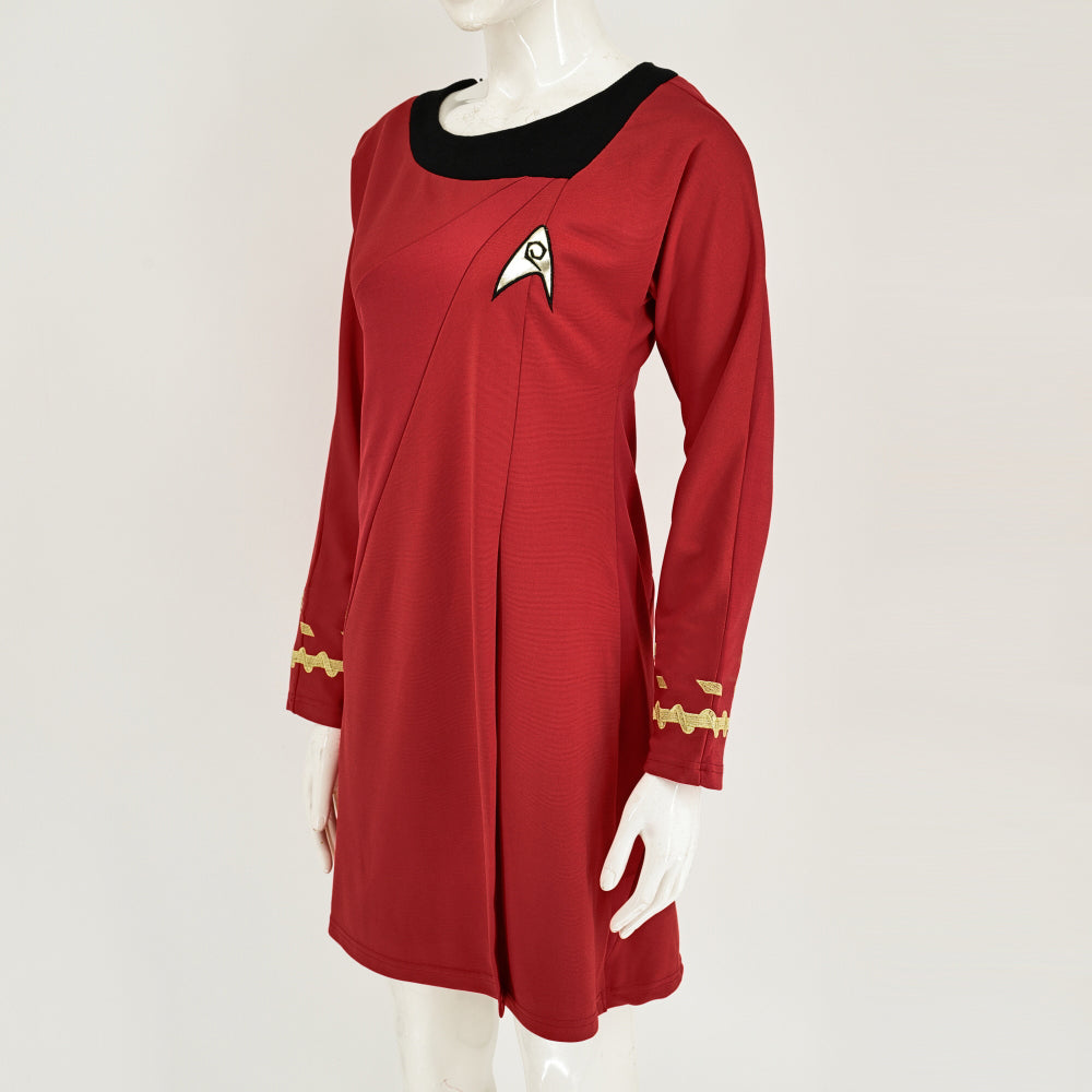 Star Trek TOS Female Duty Uniforms The Original Series Blue Gold Red Dress Costume, 3XL / Blue
