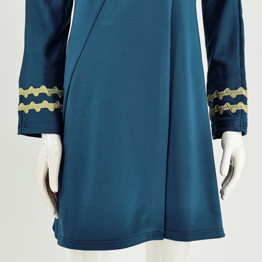 Star Trek TOS Female Duty Uniforms The Original Series Blue Gold Red Dress Costume, 3XL / Blue