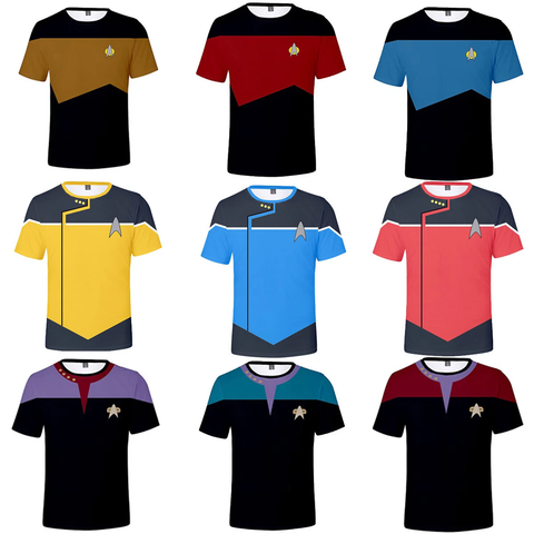 The Next Generation Captain Picard 3D T-Shirts DSN Starfleet Sports Fitness Top