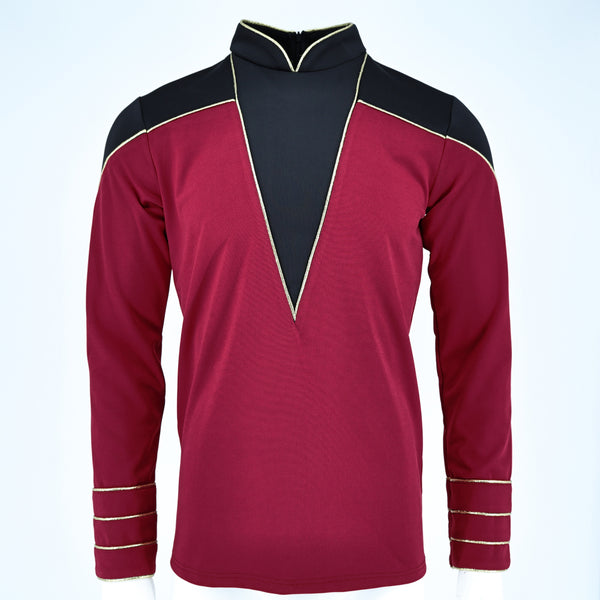 Star Trek The Next Generation Flag Officer Uniform TNG Admiral Red Shirt Starfleet Costume