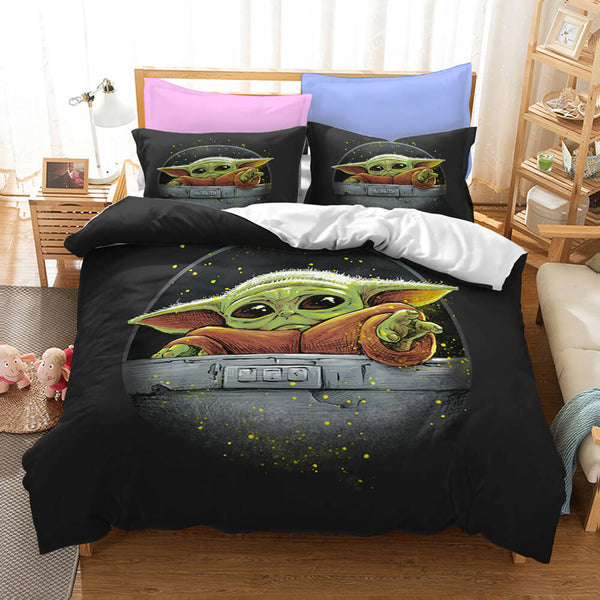 Star Wars The Mandalorian Baby Yoda Cosplay Duvet Cover Set Halloween Comforter