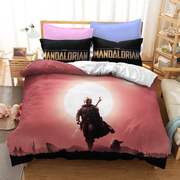 Star Wars The Mandalorian Cosplay Bedding Duvet Cover Halloween Sheets Bed Set
