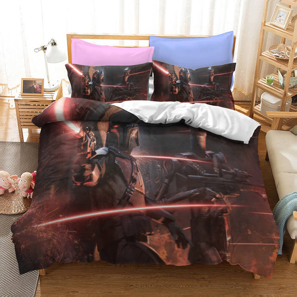 Star Wars The Mandalorian Cosplay Bedding Duvet Cover Halloween Sheets Bed Set