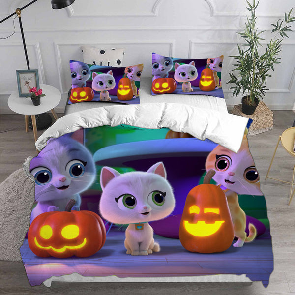 Super Kitties Bedding Sets Bed Quilt Cover Pillow Case Halloween Cosplay Comforter Sets