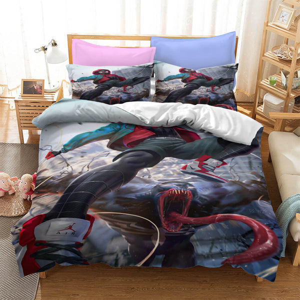 Superhero SpiderMan Cosplay Bedding Set Duvet Cover Halloween Bed Sheets
