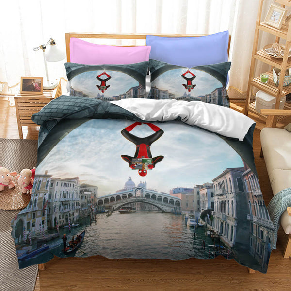 Superhero SpiderMan Cosplay Bedding Set Duvet Cover Halloween Bed Sheets