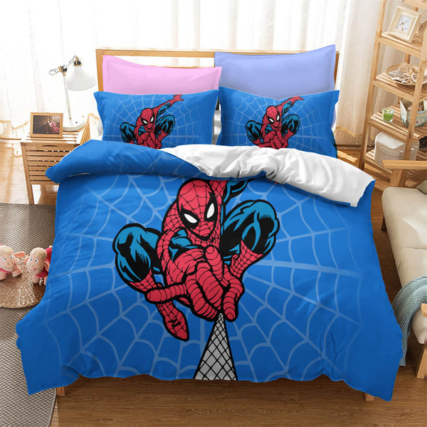 Superhero SpiderMan Cosplay Bedding Set Duvet Cover Halloween Bed Sheets