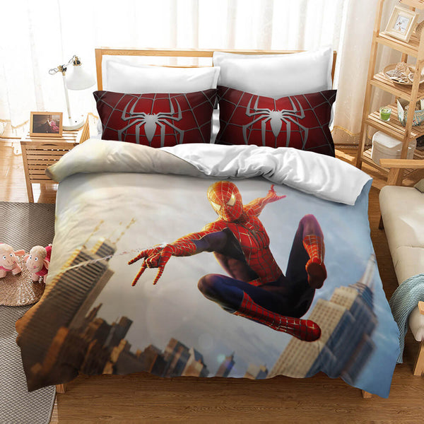Superhero SpiderMan Cosplay Bedding Set Duvet Cover Halloween Bed Sheets