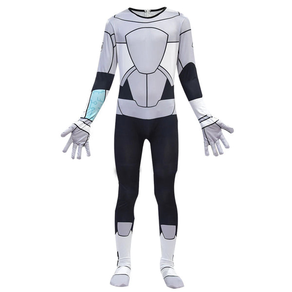 Teen Titans Cyborg Kids Mask Jumpsuit Halloween Carnival Suits Costumes