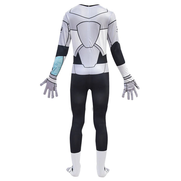 Teen Titans Cyborg Kids Mask Jumpsuit Halloween Carnival Suits Costumes