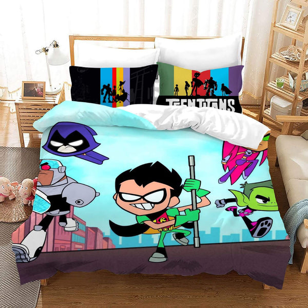 Teen Titans Go Cosplay Bedding Set Duvet Cover Halloween Bed Sheets