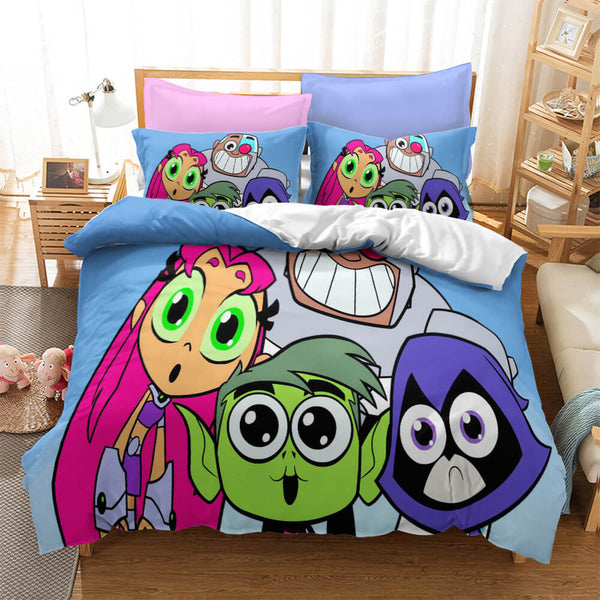 Teen Titans Go Cosplay Bedding Set Duvet Cover Halloween Bed Sheets