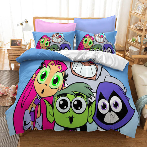 Teen Titans Go Cosplay Bedding Set Duvet Cover Halloween Bed Sheets