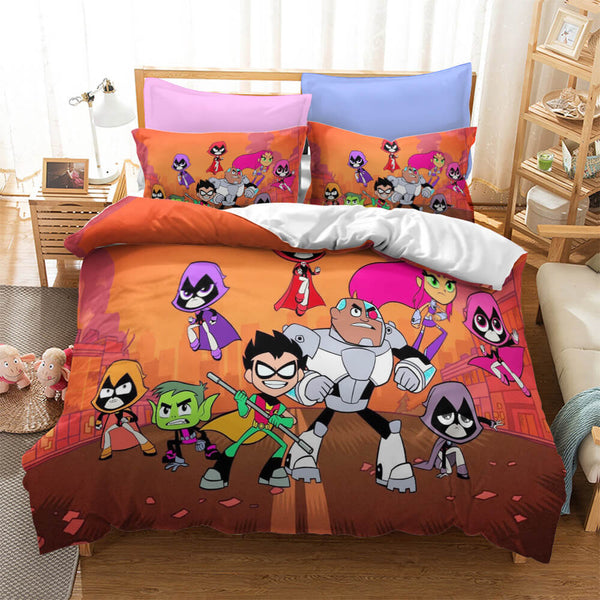 Teen Titans Go Cosplay Bedding Set Duvet Cover Halloween Bed Sheets