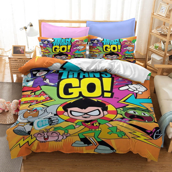 Teen Titans Go Cosplay Bedding Set Duvet Cover Halloween Bed Sheets