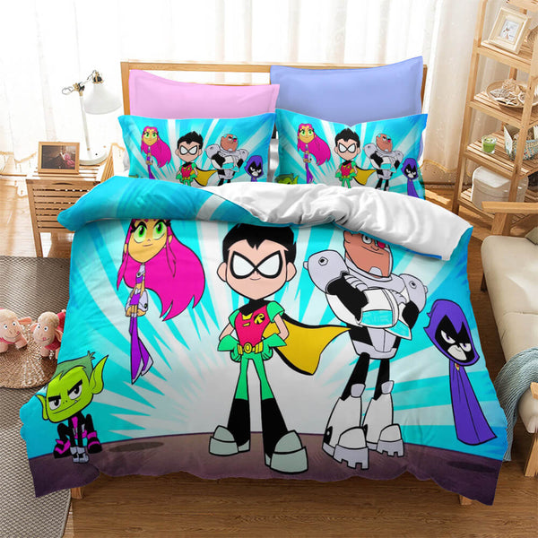 Teen Titans Go Cosplay Bedding Set Duvet Cover Halloween Bed Sheets
