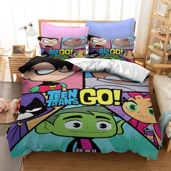 Teen Titans Go Cosplay Bedding Set Duvet Cover Halloween Bed Sheets