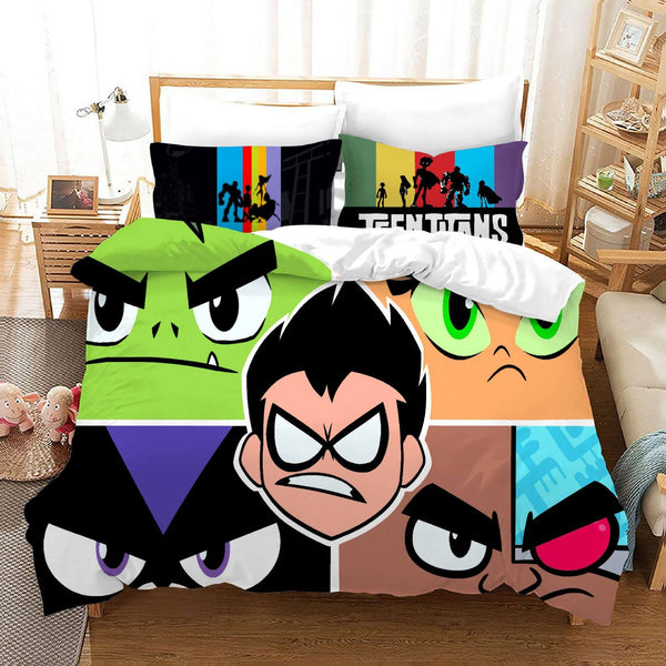 Teen Titans Go Cosplay Bedding Set Duvet Cover Halloween Bed Sheets