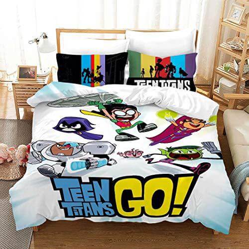 Teen Titans Go Cosplay Bedding Set Duvet Cover Halloween Bed Sheets